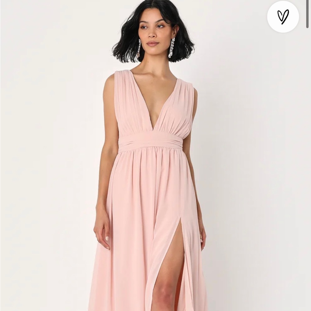 Lulus Heavenly Hues Blush Maxi Dress NWT